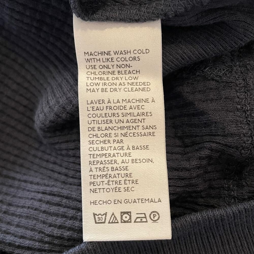 NWT FREE PEOPLE SANTA CLARA BOHO WESTERN COTTON THERMAL WAFFLE BLACK SMALL - Picture 9 of 11